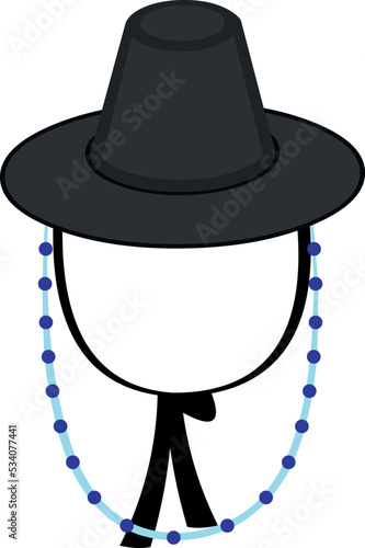 Vector illustration of korean traditional gat hat