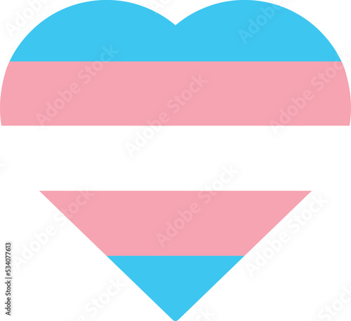 Vector illustration of a heart with the colors of transsexual gay pride