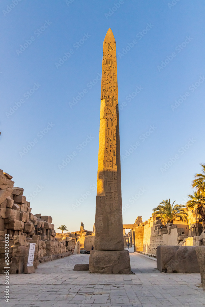Obelisk at the Karnak Temple complex in Luxor.