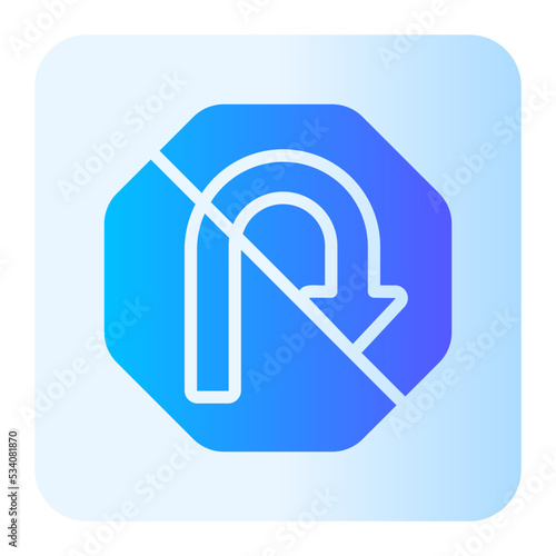no turn gradient icon