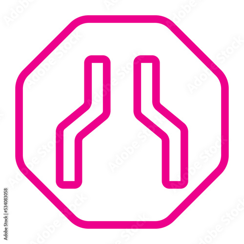 narrow road gradient icon