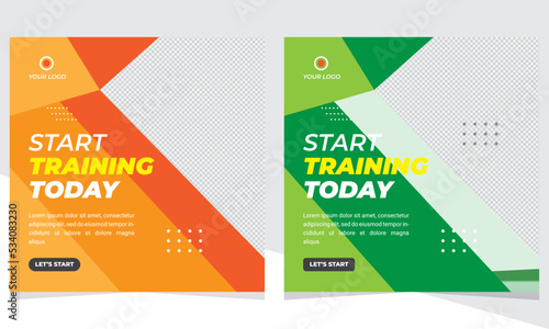 Fitness social media post template design