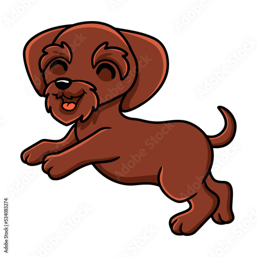Cute pudelpointer dog cartoon posing