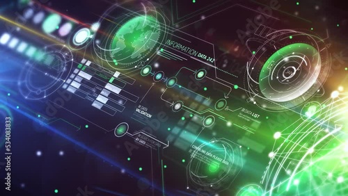 Wallpaper Mural Abstract infographic data flow in virtual space. Torontodigital.ca