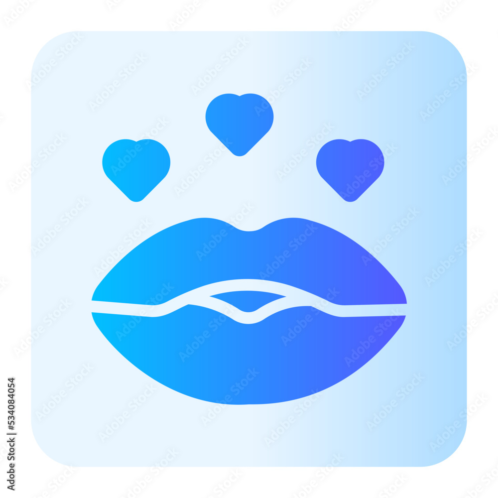 kiss gradient icon