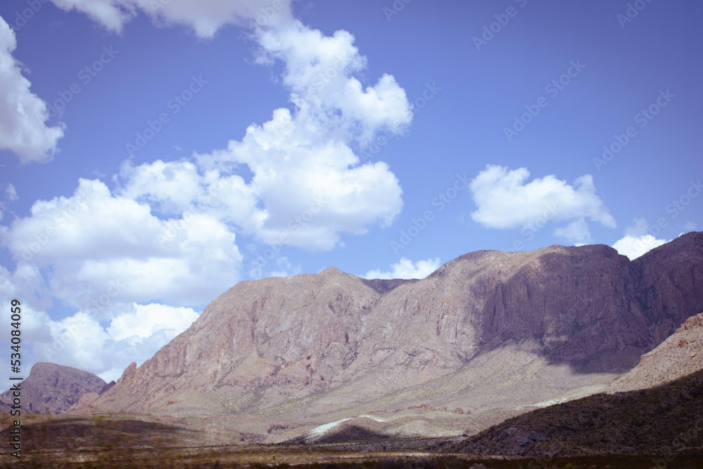 Desert Mountain and Blue Sky, landscape