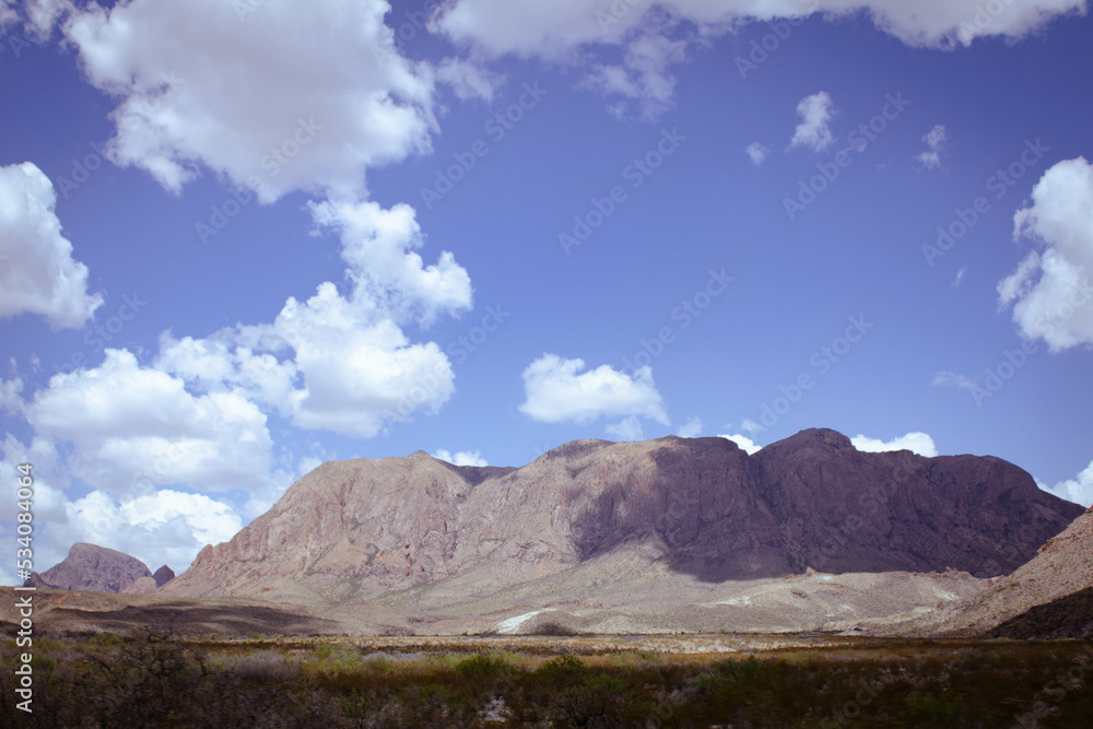 Desert Mountain and Blue Sky, landscape