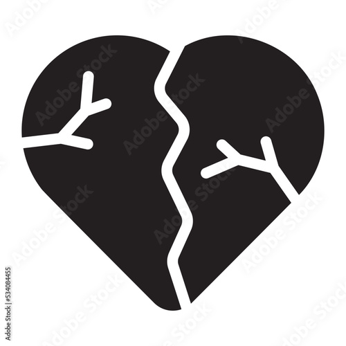 heartbroken glyph icon