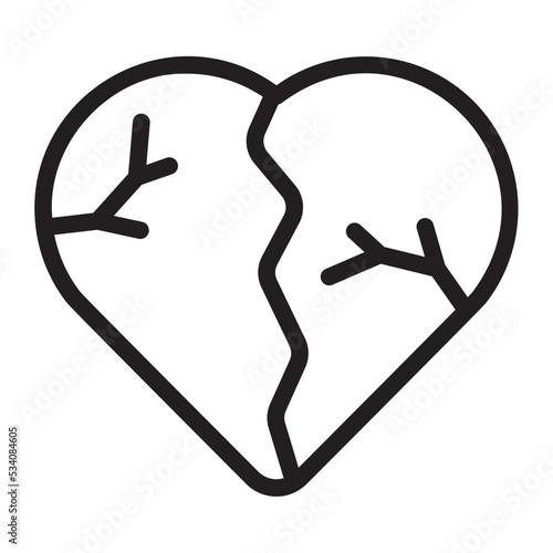heartbroken line icon