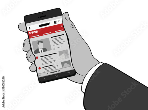 male hand with smartphone