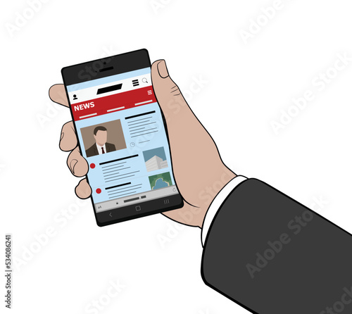 male hand with smartphone