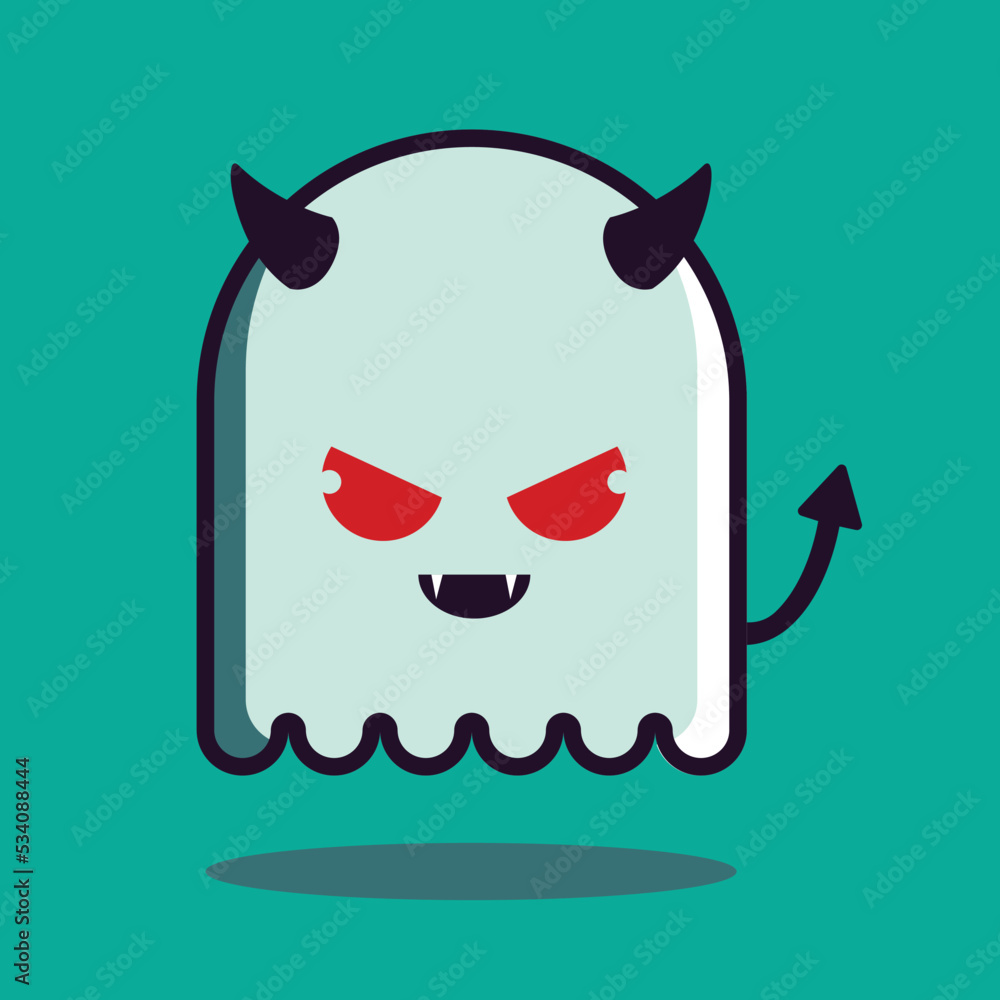 Evil ghost chartoon vector , happy Halloween Evil ghost chartoon vector , happy Halloween