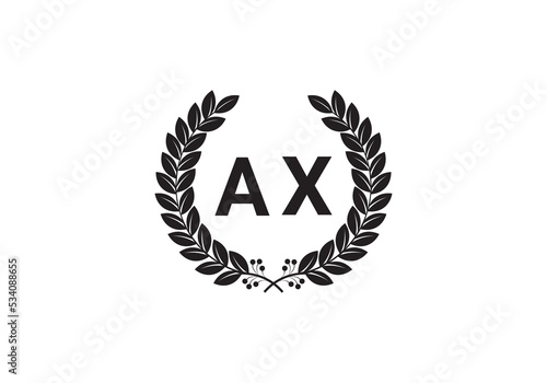 this is a wing letter ax icon design 