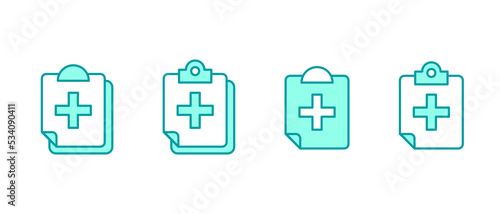 Medical Folder - Health and care Icon. Flat style icon - stock vector.