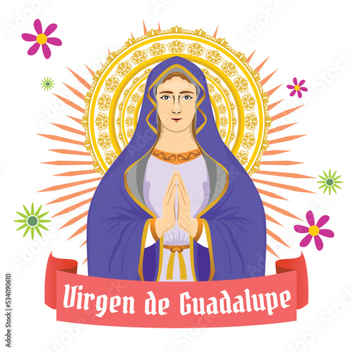 Virgen de Guadalupe vector art illustration design