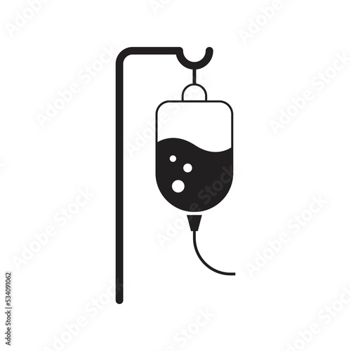 Therapy dropper icon design. Infusion drip icon. Blood transfusion bag linear and full pictogram. vector illustration