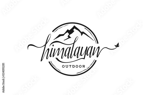 Himalaya mountain logo design park outdoor village hill icon symbol