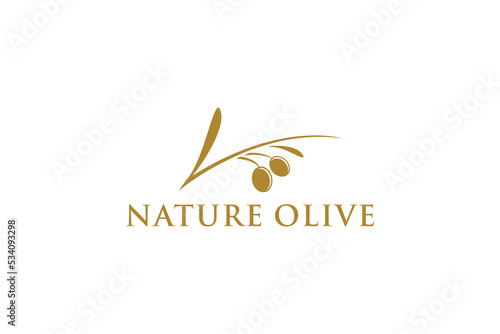 Olive oil logo food herb nature, leaf green nature fruit organic plant icon symbol.
