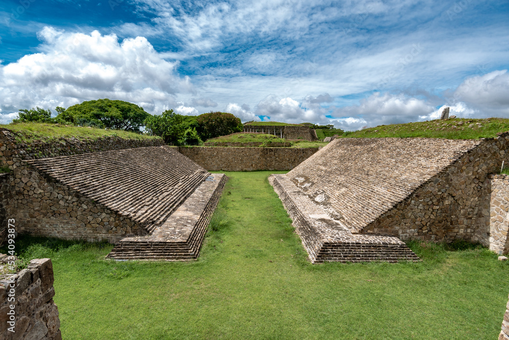 Ballgame court at Monte Alban archaeological site, Oaxaca, Mexico Ballgame court at Monte Alban archaeological site, Oaxaca, Mexico