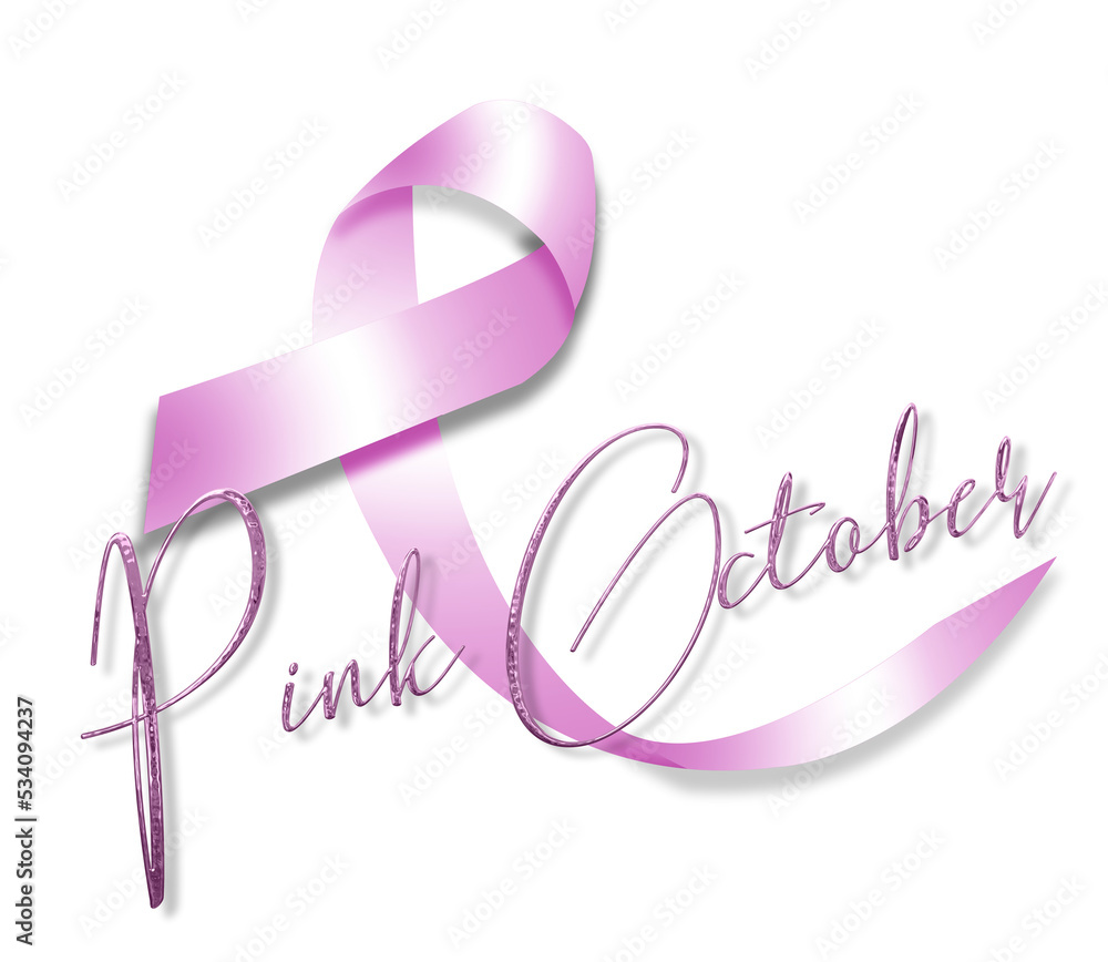 3d illustration october pink breast cancer prevention