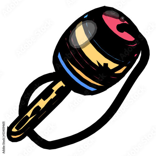 A maraca musical instrument common in mexico, flat icon