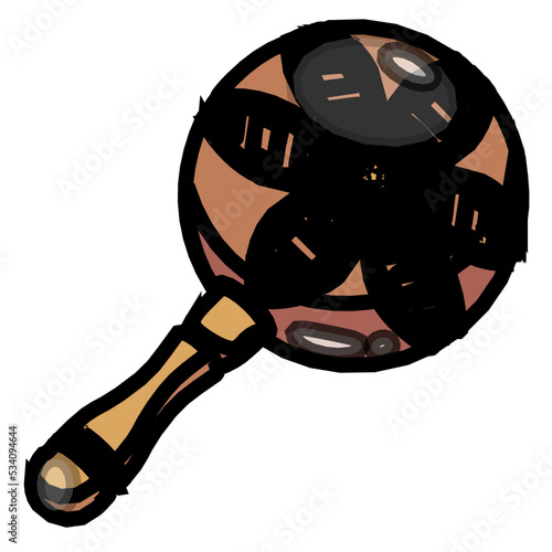 A maraca musical instrument common in mexico, flat icon
