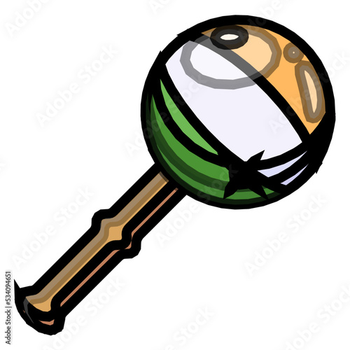 A maraca musical instrument common in mexico, flat icon
