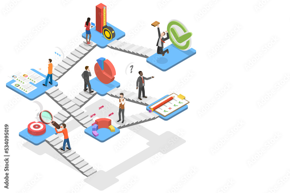 3D Isometric Conceptual Illustration of Market Research 3D Isometric Conceptual Illustration of Market Research