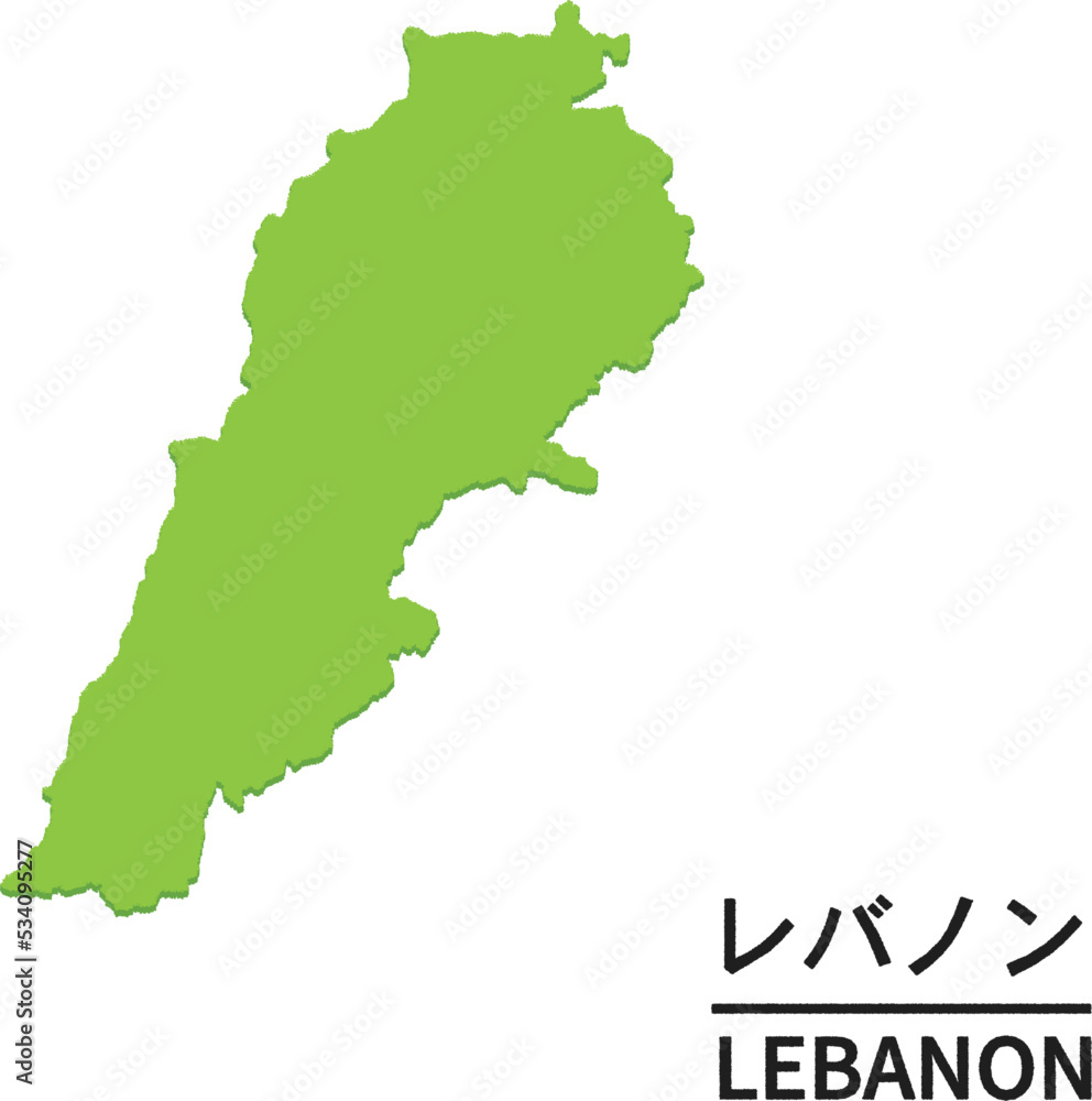 レバノンの世界地図イラスト
