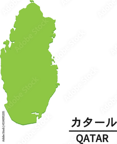 カタールの世界地図イラスト