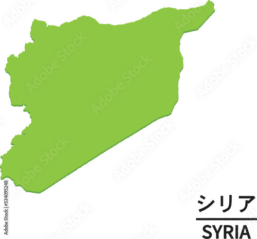 シリアの世界地図イラスト