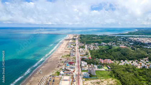 Perfect aerial dron view at the Miramar's beach, Tampico Tamaulipas  © Mylifeontopdm