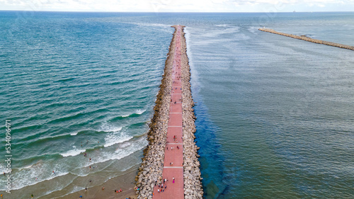 Punta de Playa y faro, oceano y río Pánuco  photo