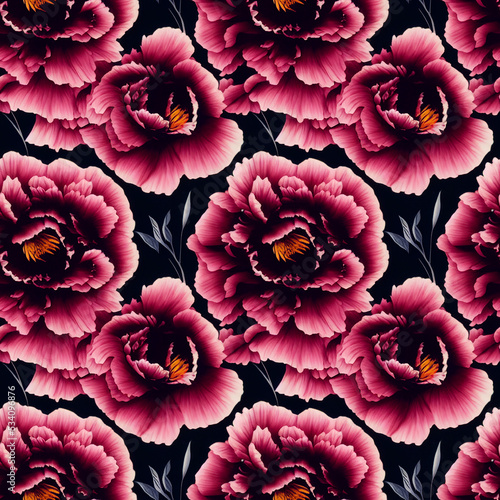 Floral seamless pattern. Vintage peony background. Hand drawn watercolor illustration.