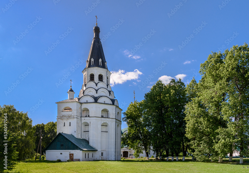 Crucifixion Church - bell tower of the 16th century in Alexandrovskaya Sloboda in Alexandrov, Russia