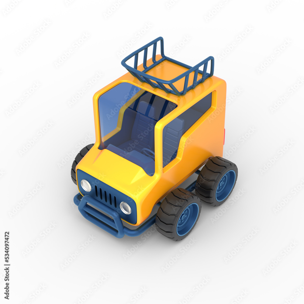 Cartoon Sport Utility Vehicle(SUV) 3D rendering/illustration