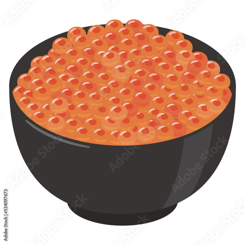 いくら丼のイラスト