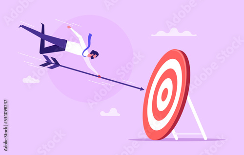 Hit business targets-Targeting the business concept, businessman catch an arrow to hit the target