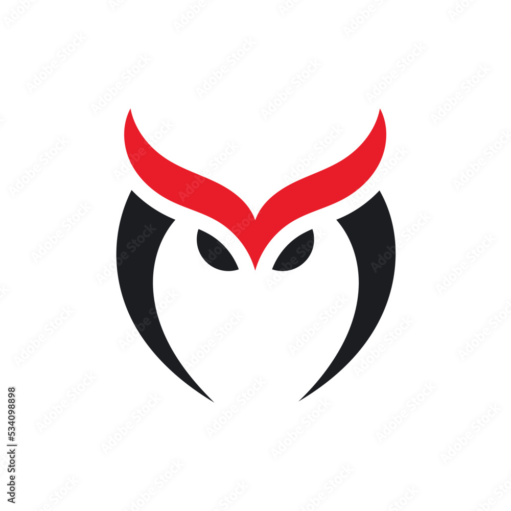 M letter owl icon vector illustration concept design template M letter owl icon vector illustration concept design template