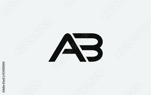 Simple letter 2d logo design vector monogram AB