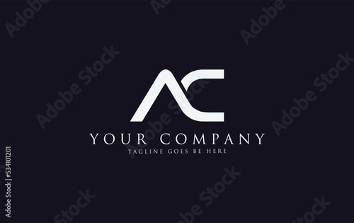 Simple letter 2d logo design vector monogram AC