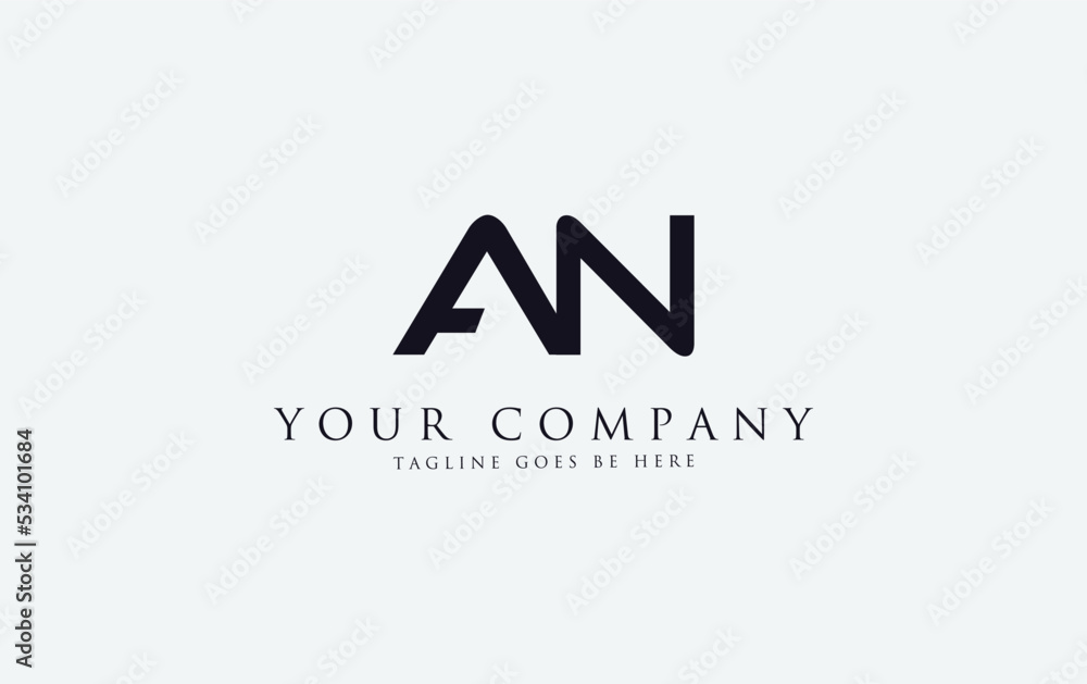Simple letter 2d logo design vector monogram AN Simple letter 2d logo design vector monogram AN