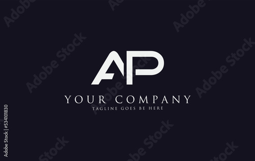 Simple letter 2d logo design vector monogram AP