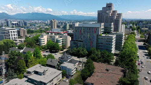 Exterior View Of Gordon and Leslie Diamond Health Care Centre And Jim Pattison Pavillion At Vancouver General Hospital In Vancouver, BC, Canada. - aerial
 photo