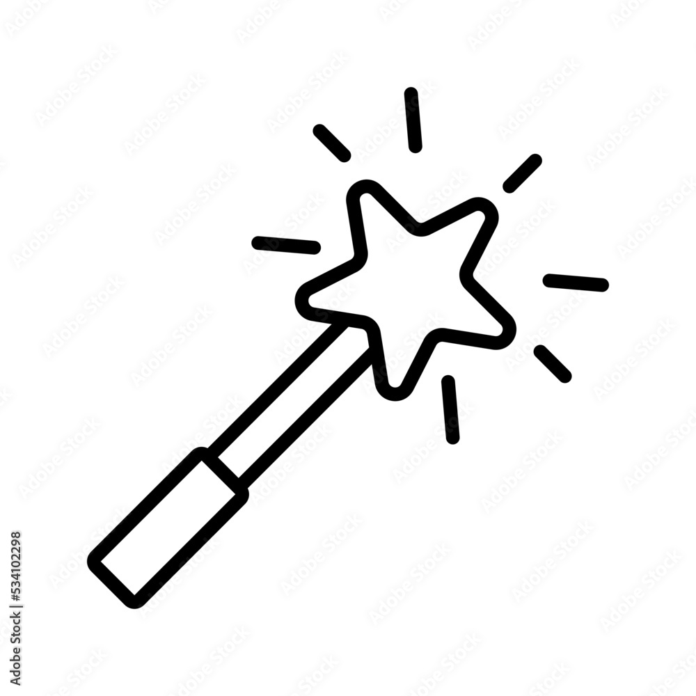 Magic wand icon. effect sign. vector illustration Magic wand icon. effect sign. vector illustration