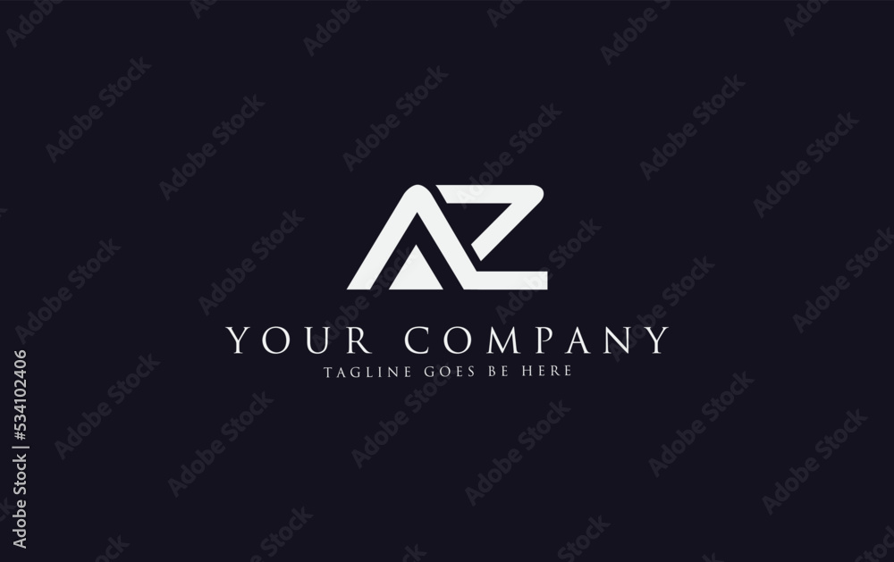 Fototapeta premium Simple letter 2d logo design vector monogram AZ