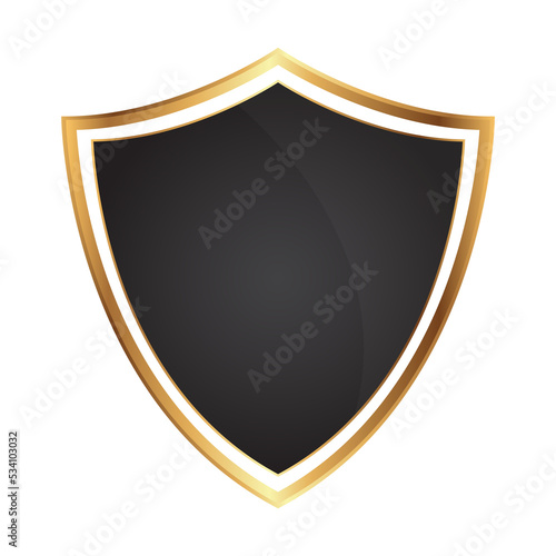 Shield with a golden frame PNG image