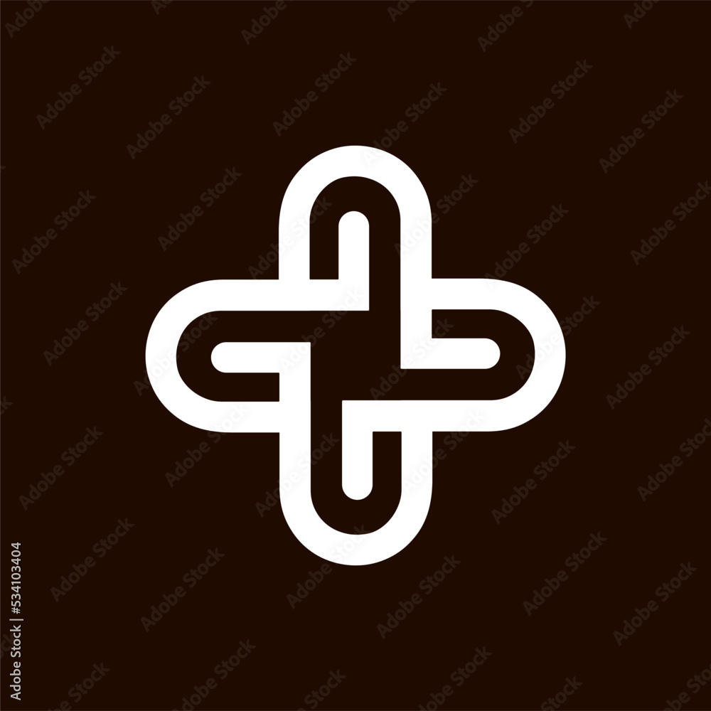 Initial letter G, G4 or 4G logo template with geometric plus or cross symbol in flat design monogram symbol Initial letter G, G4 or 4G logo template with geometric plus or cross symbol in flat design monogram symbol