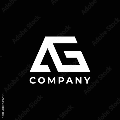 monogram letter a and g logo design vector template