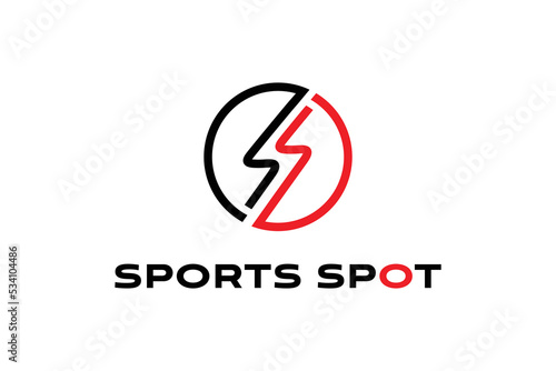 Free Download sports spots logo combination of circle and lightning letter s - GFXLoad